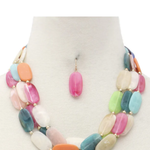 Elongated Bubble Necklace + Earring Set