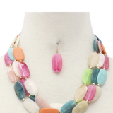 Elongated Bubble Necklace + Earring Set