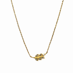 Dainty Gold Leaf w/ Rhinestone Necklace