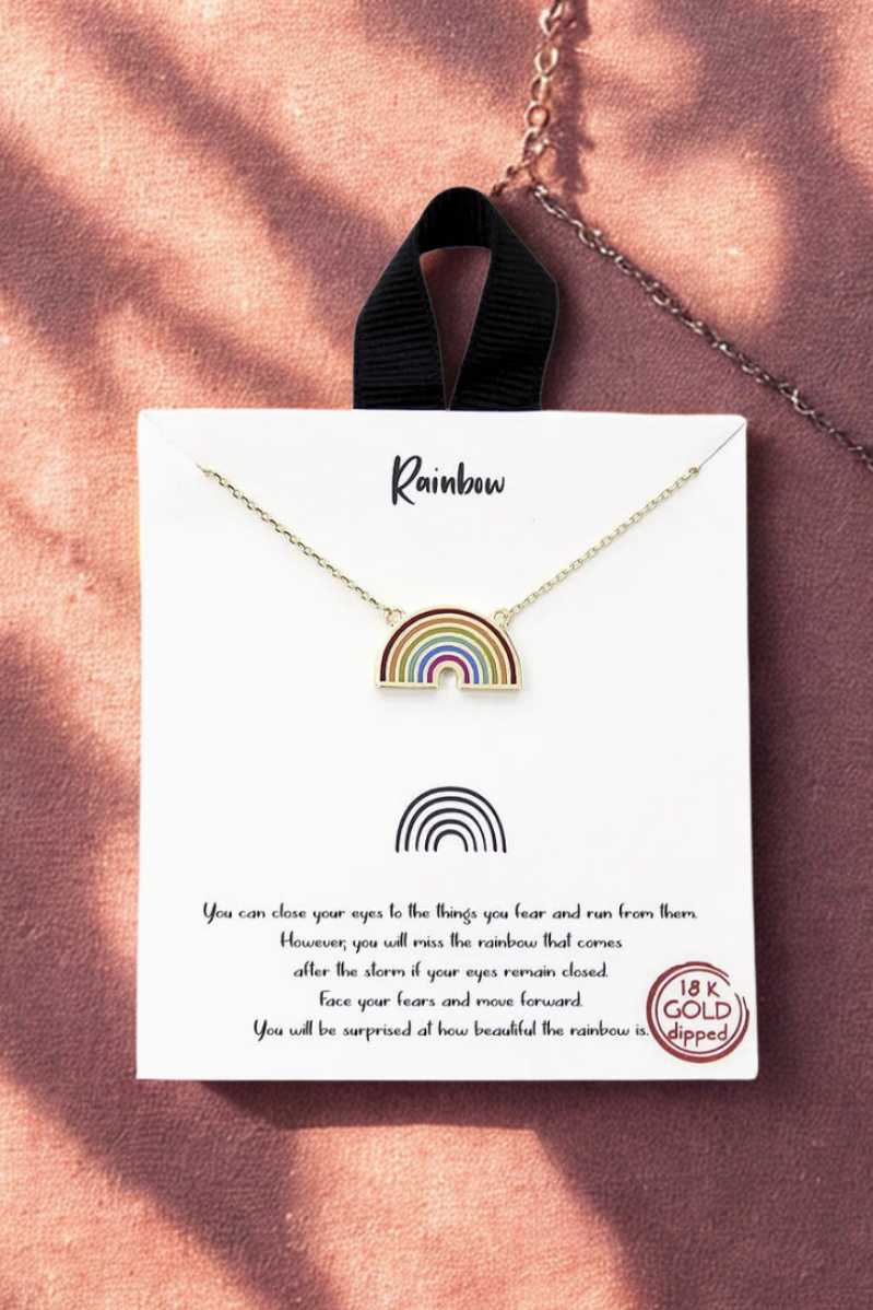 Rainbow Charm Necklace | Gold