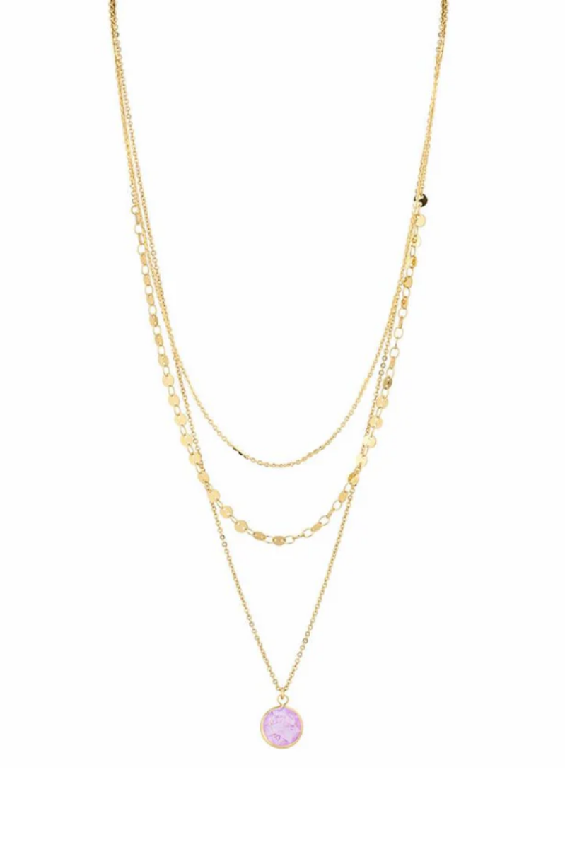 Gemstone Layered Chain Necklace