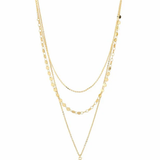 Gemstone Layered Chain Necklace