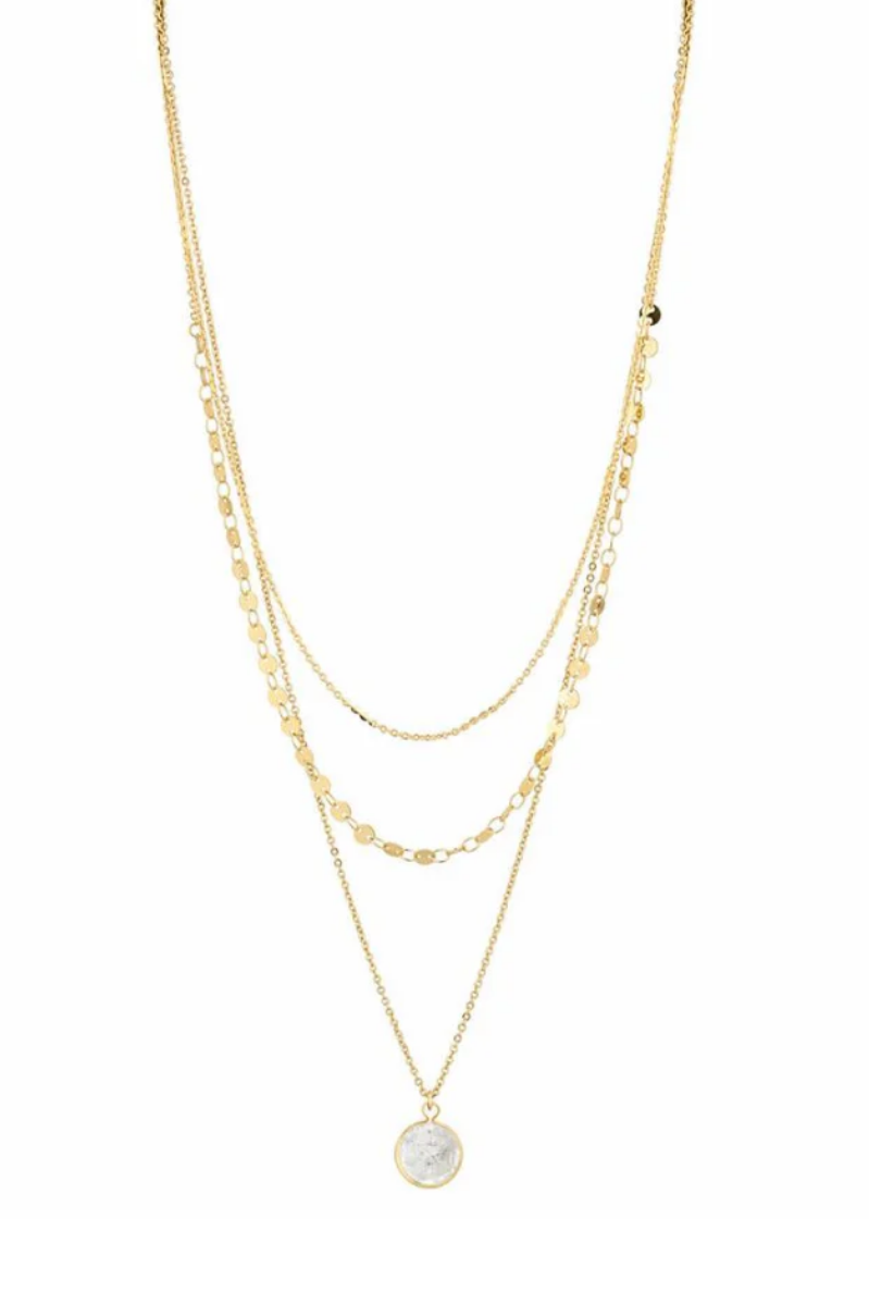 Gemstone Layered Chain Necklace