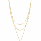 Gemstone Layered Chain Necklace