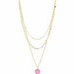 Gemstone Layered Chain Necklace