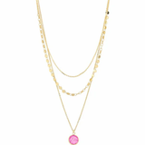 Gemstone Layered Chain Necklace