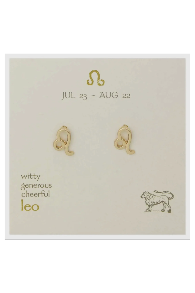 Zodiac Symbol Post Earrings | Leo