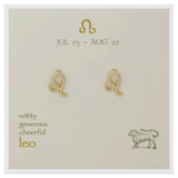 Zodiac Symbol Post Earrings | Leo