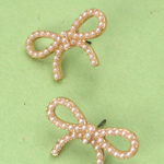 Pearl + Bow Stud Earrings | Gold