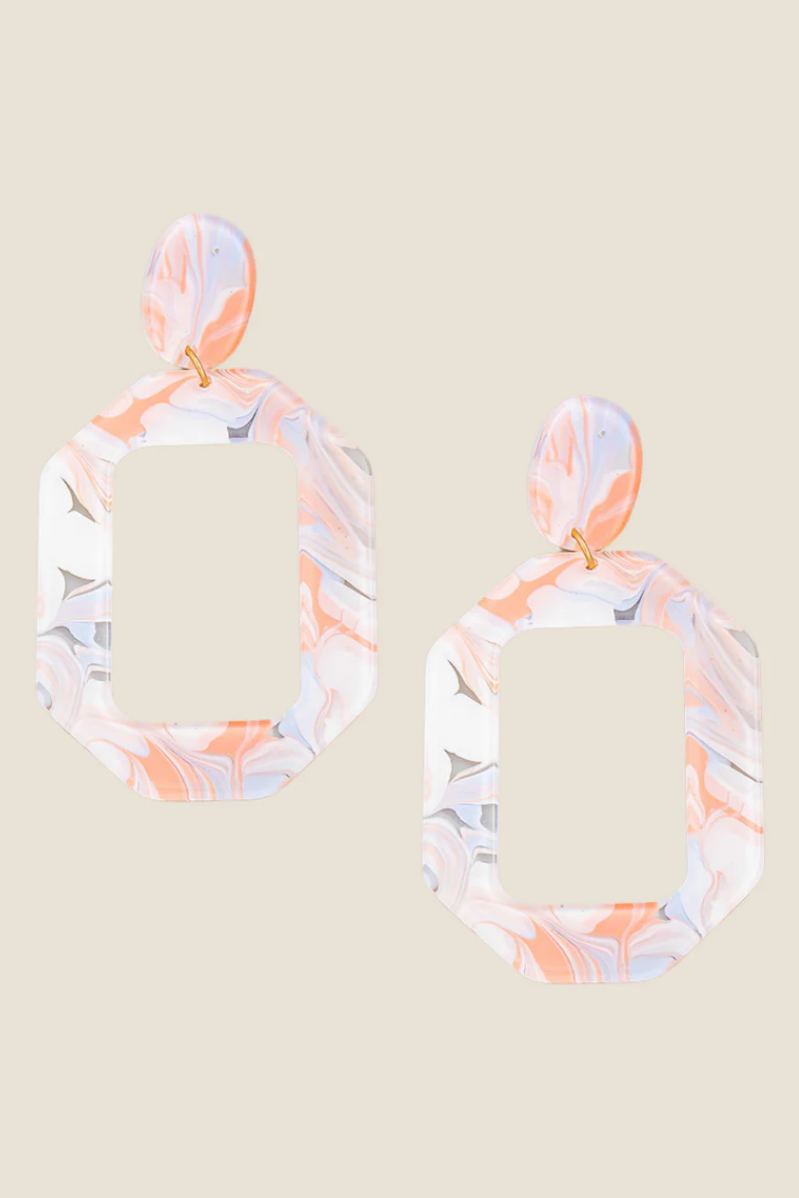 Acetate Marble Earrings | Pink