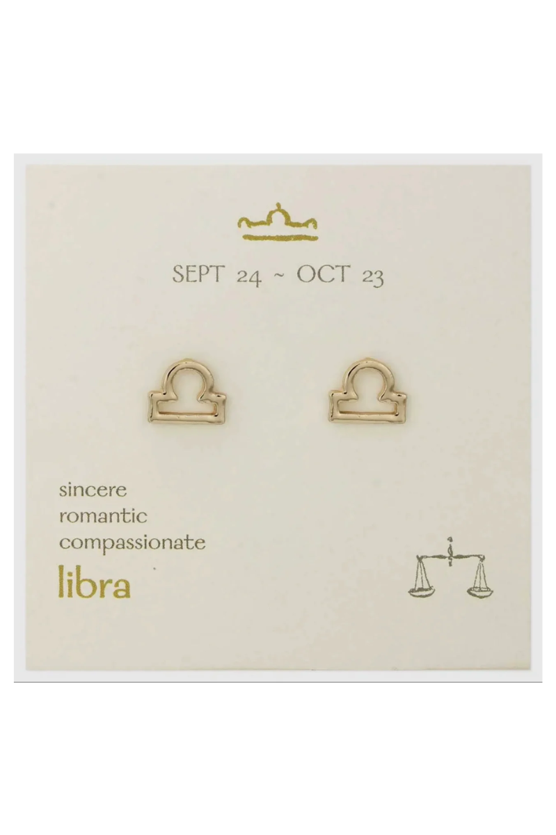 Zodiac Symbol Post Earrings | Libra