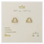 Zodiac Symbol Post Earrings | Libra