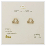 Zodiac Symbol Post Earrings | Libra