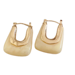 Resin Square Hoop Earrings | Ivory