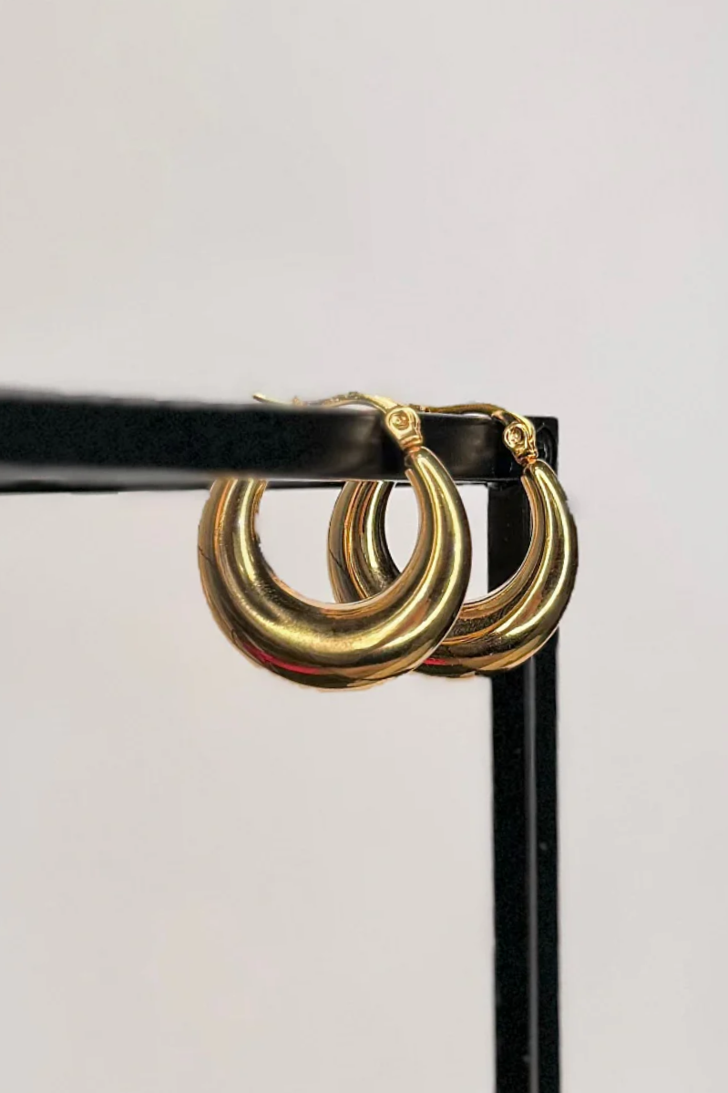 Small Luxe Hoop Bulb Earrings | Gold