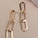 Pearl Link Drop Earrings | Gold