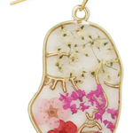 Dried Flower Face Earrings | Pink
