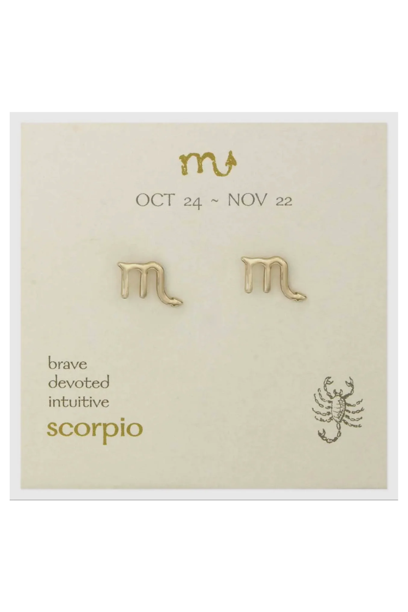 Zodiac Symbol Post Earrings | Scorpio