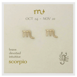 Zodiac Symbol Post Earrings | Scorpio