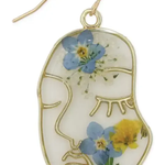 Dried Flower Face Earrings | Blue