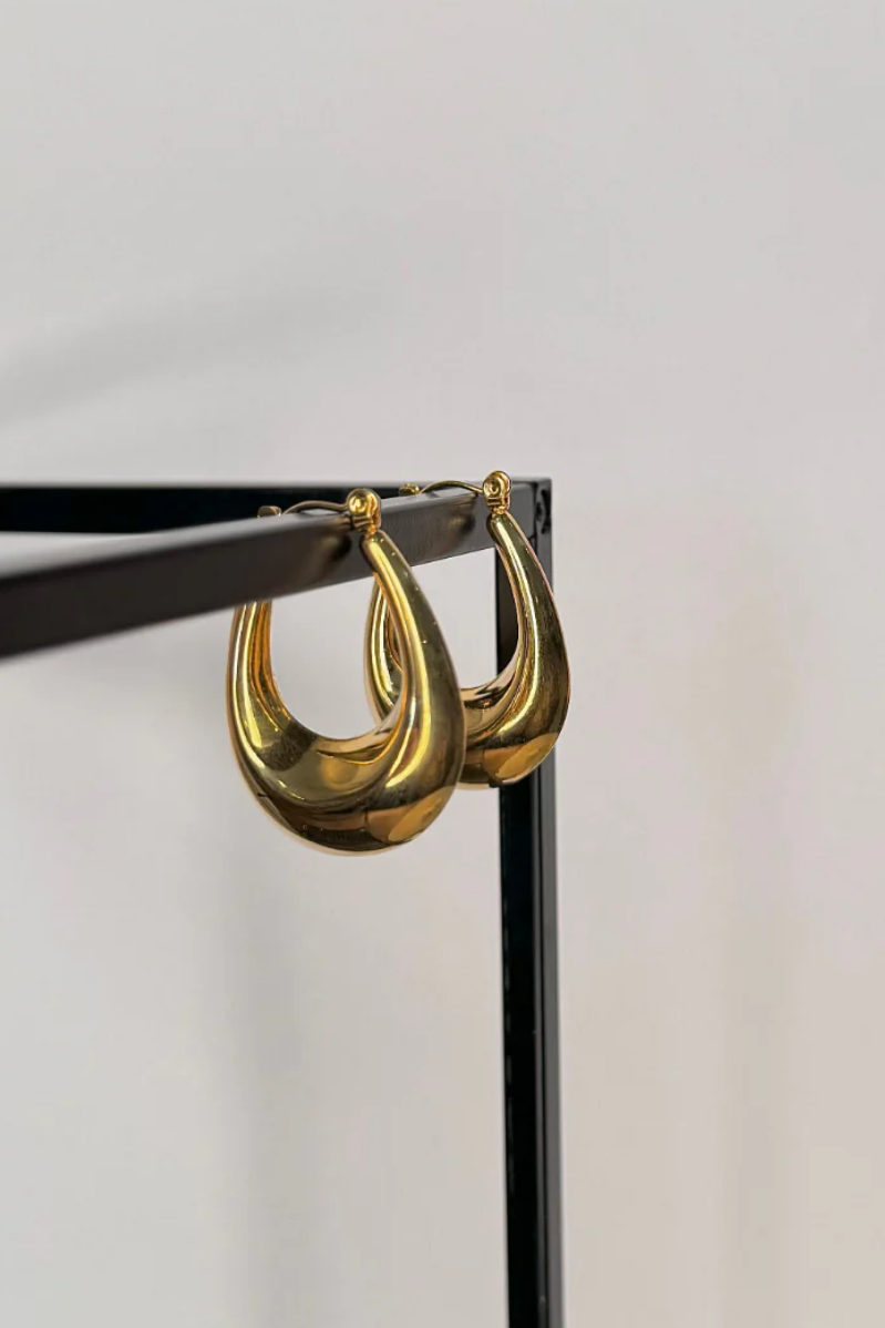Large Luxe Hoop Bulb Earrings | Gold