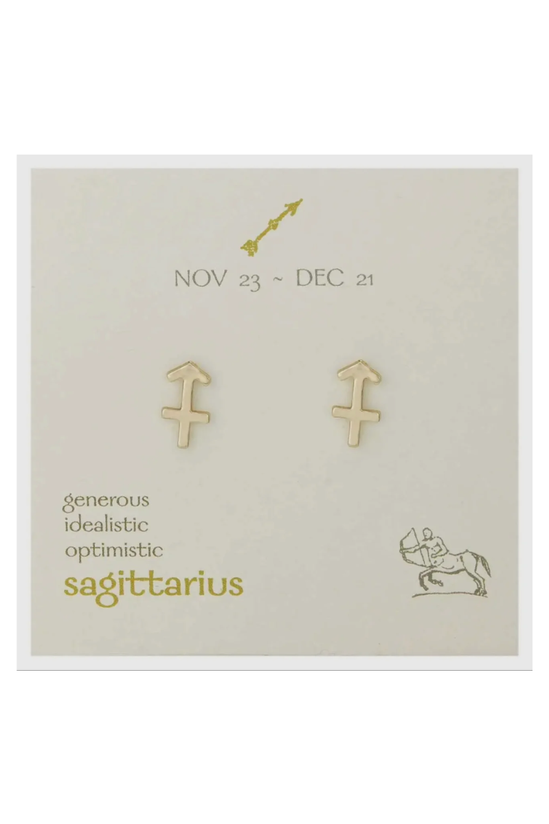 Zodiac Symbol Post Earrings | Sagittarius