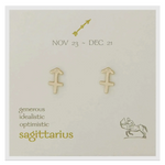 Zodiac Symbol Post Earrings | Sagittarius