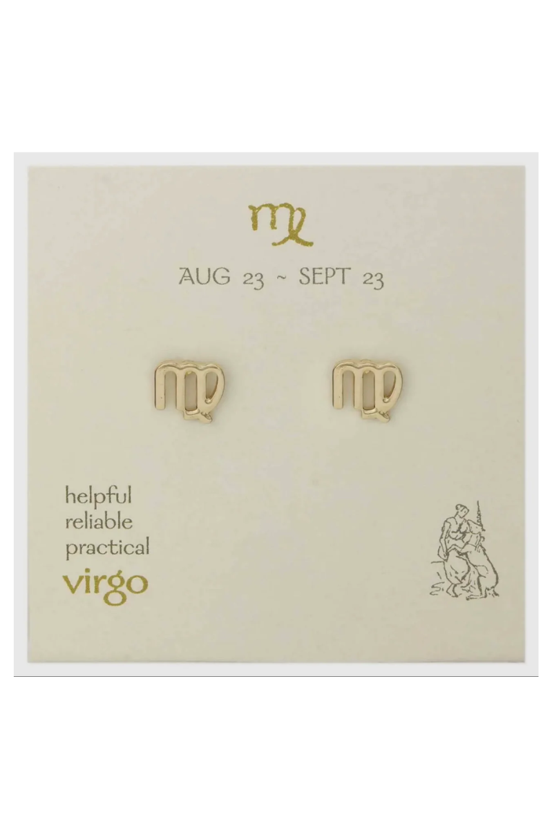 Zodiac Symbol Post Earrings | Virgo