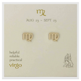 Zodiac Symbol Post Earrings | Virgo