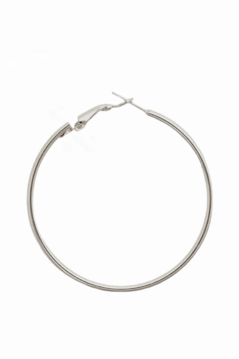 Classic Metal Hoop Earrings | Silver