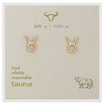 Zodiac Symbol Post Earrings | Taurus