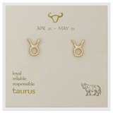 Zodiac Symbol Post Earrings | Taurus