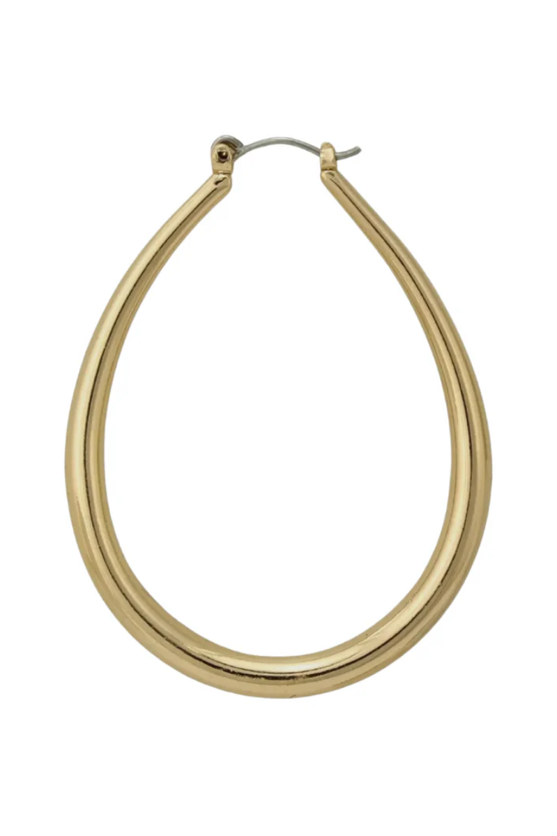 Teardrop Hoop Earrings | Gold