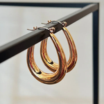 Teardrop Hoop Post Earrings | Gold