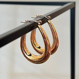 Teardrop Hoop Post Earrings | Gold