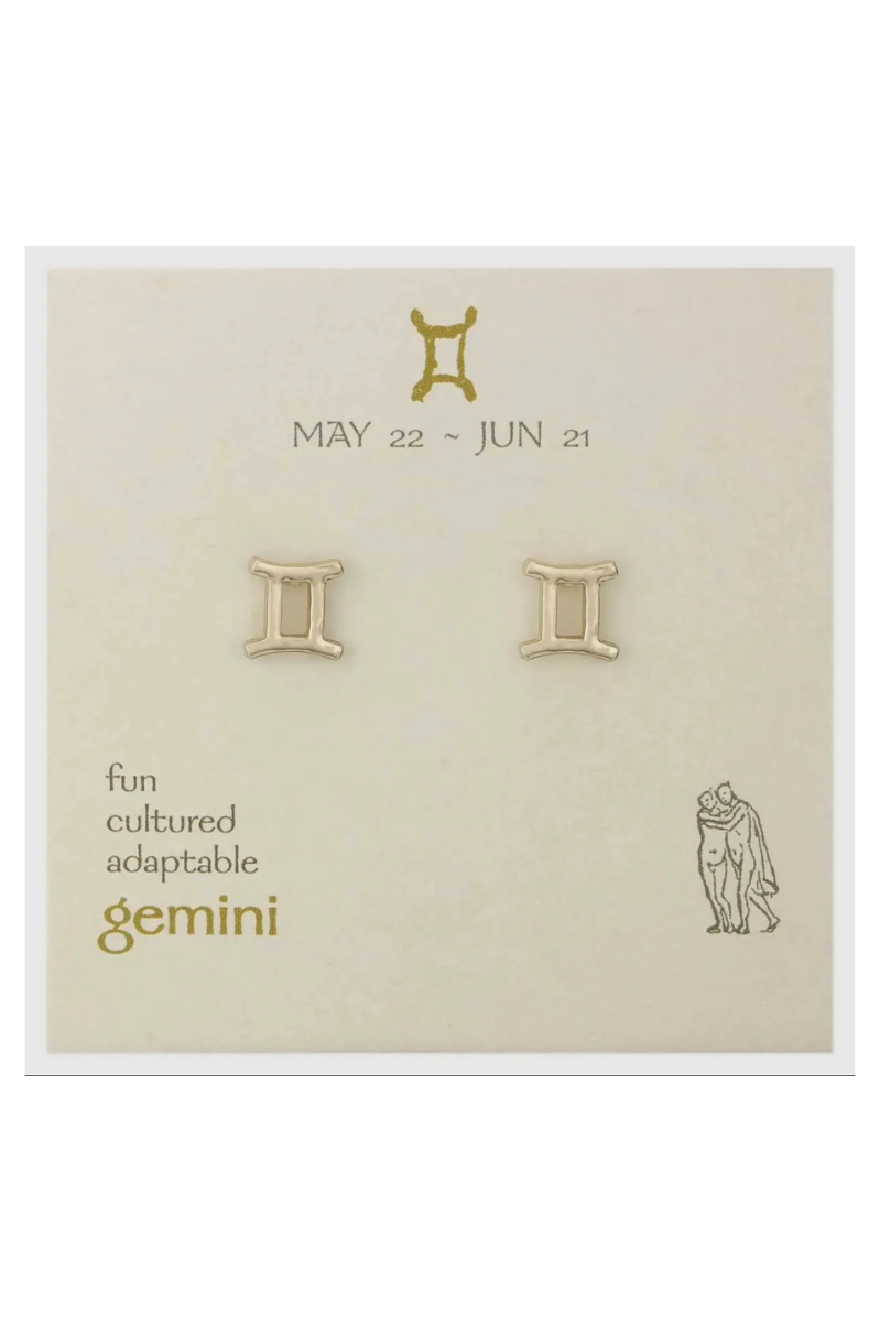 Zodiac Symbol Post Earrings | Gemini