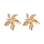 Metal Floral Post Earrings | Rose Gold