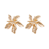 Metal Floral Post Earrings | Rose Gold