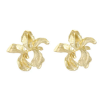 Metal Floral Post Earrings | Gold
