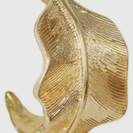 Modern Nature Leaf Hoop Earrings | Gold
