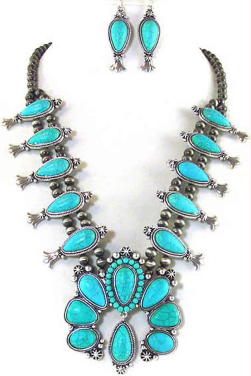 Squash Blossom Necklace + Earring Set