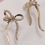 Pearl Bow Stud Earrings