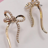 Pearl Bow Stud Earrings