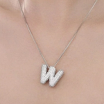 Pave Bubble Letter Necklace