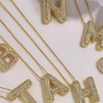 Pave Bubble Letter Necklace