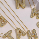 Pave Bubble Letter Necklace