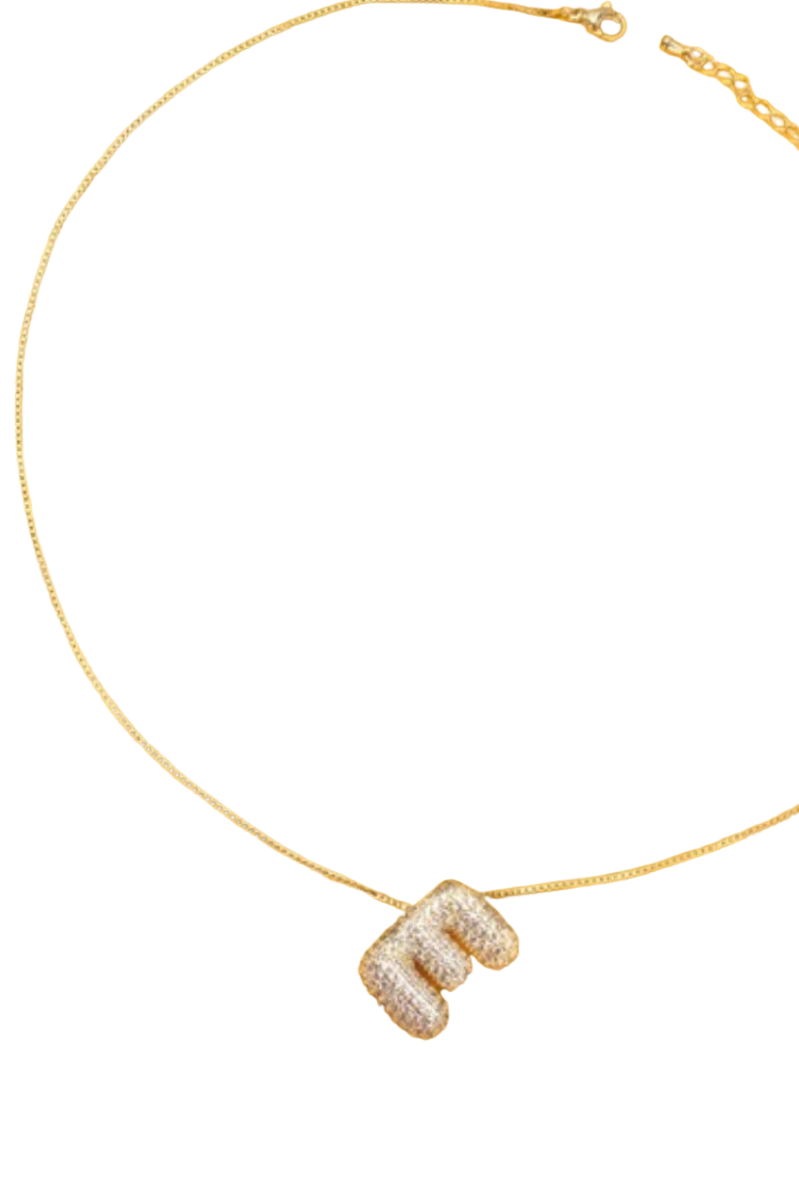 Pave Bubble Letter Necklace