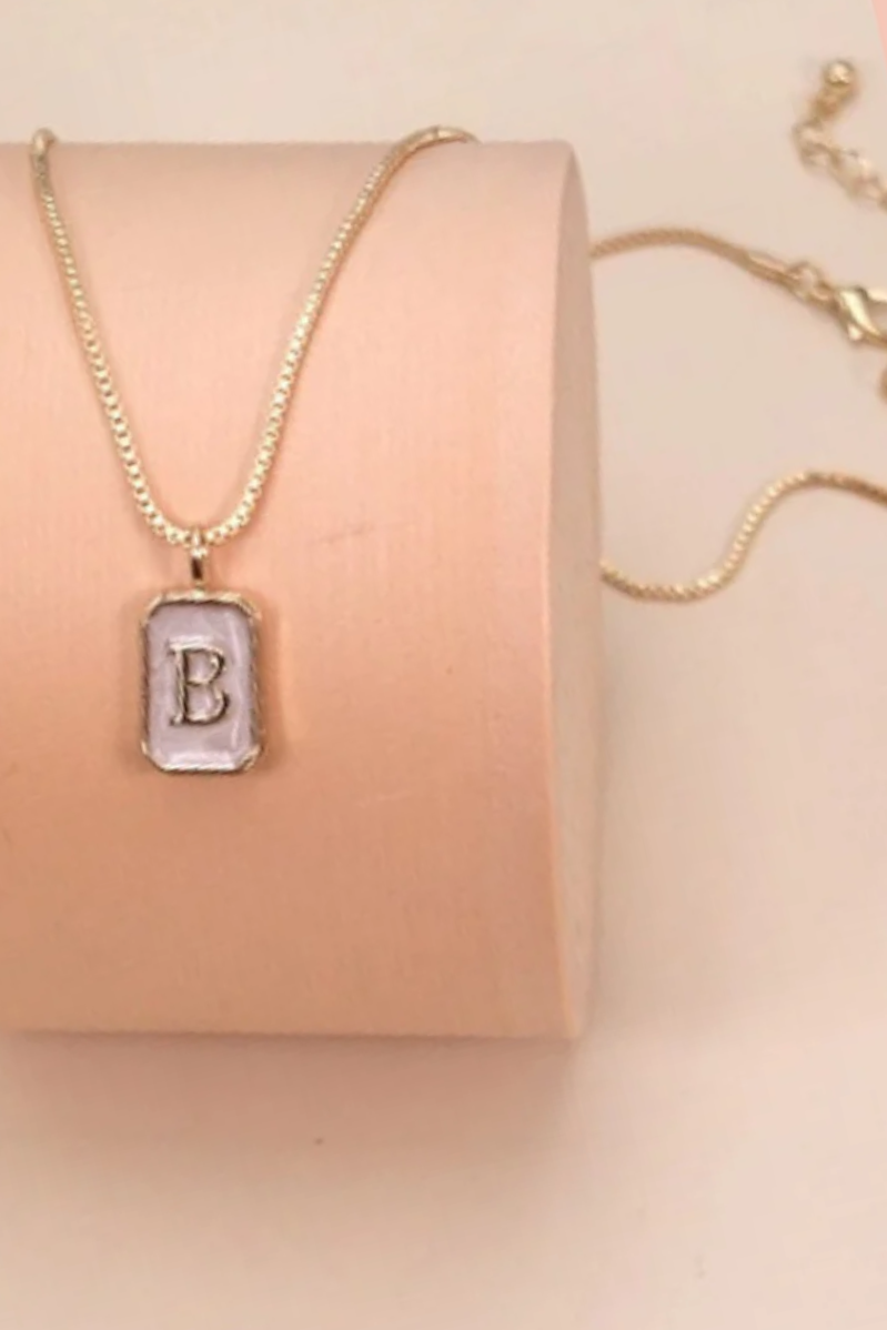 Pearly Initial Letter Charm Necklace