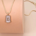 Pearly Initial Letter Charm Necklace