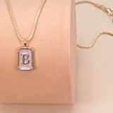 Pearly Initial Letter Charm Necklace